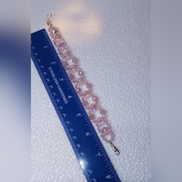 New, Lt. Rose Pink Crystal Bracelet 7.25 inches length - Picture 5 of 5